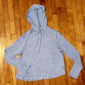 Ambiance Heathered Light Gray Hooded Pullover Top